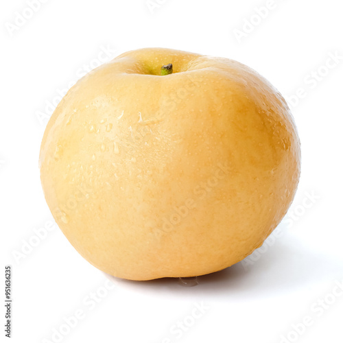 Obraz na płótnie Chinese pear close up on white background. w salonie