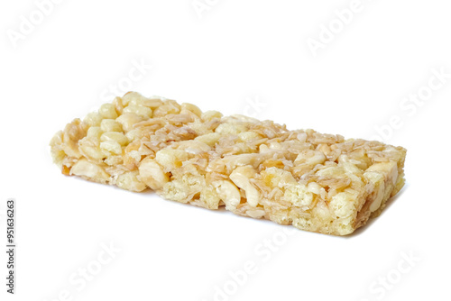 Obraz na płótnie Muesli bar or granola bar isolated on white background. w salonie