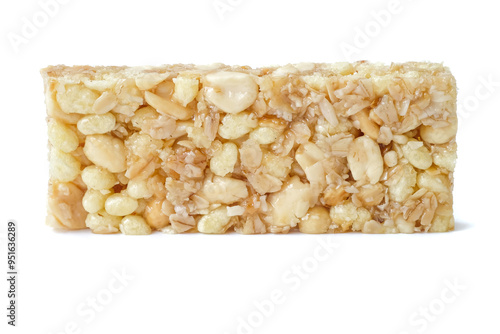 Obraz na płótnie Muesli bar or granola bar isolated on white background. w salonie