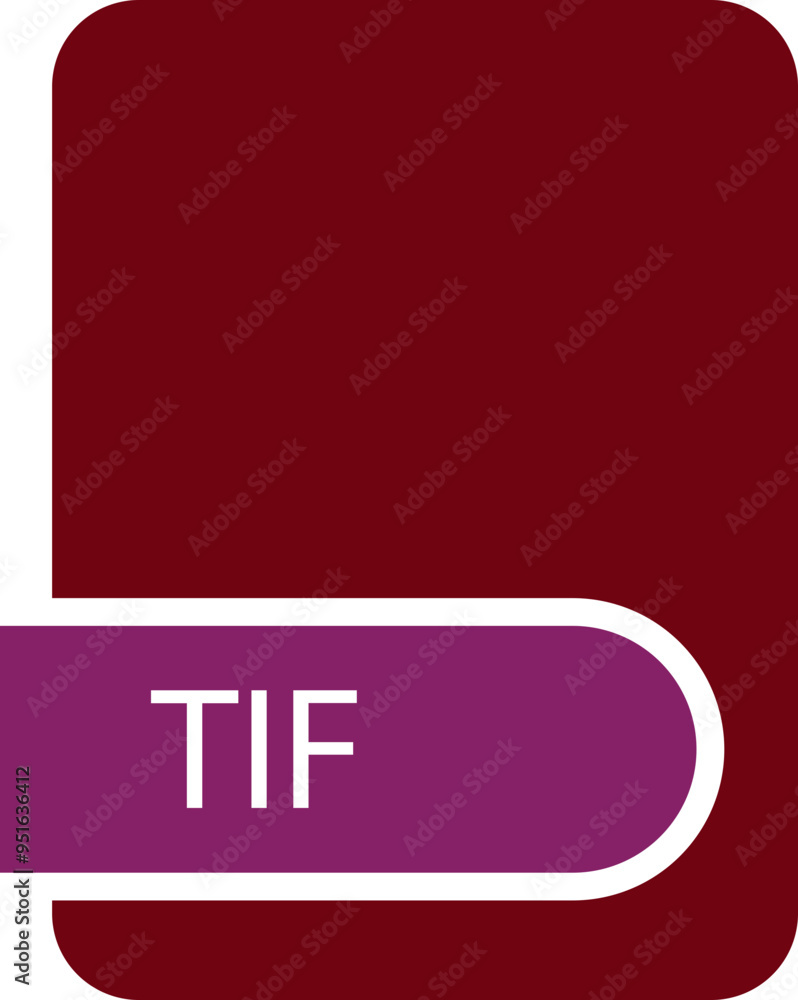 TIF File format icon with contour TIF File format icon with contour