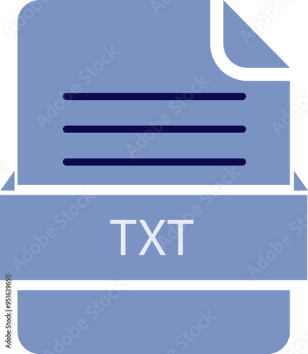 TXT File icon black color and lines