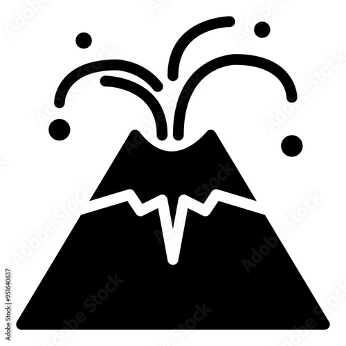 volcano, mountain, volcanic, eruption, disaster glyph or solid icon