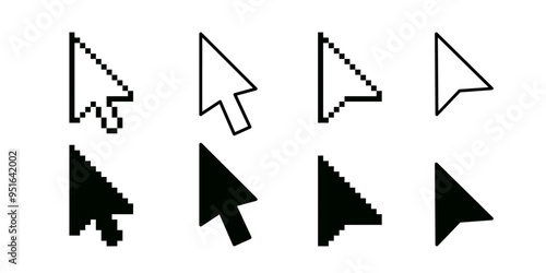Cursor icon. Computer click icon.
