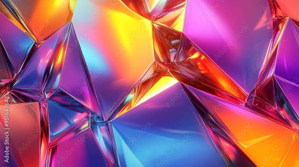 Colorful abstract shapes reflecting light in vibrant hues Colorful abstract shapes reflecting light in vibrant hues