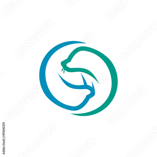 Billede på lærred Walruses and Sea Lions in circle logo for business purpose and other