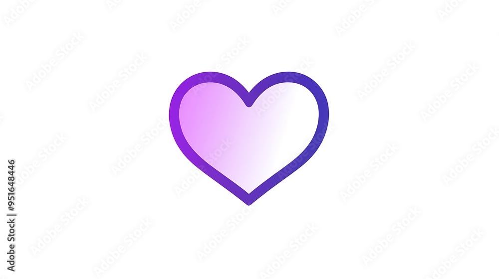 Minimalist Purple Heart Icon with Smooth Line on White Background Minimalist Purple Heart Icon with Smooth Line on White Background