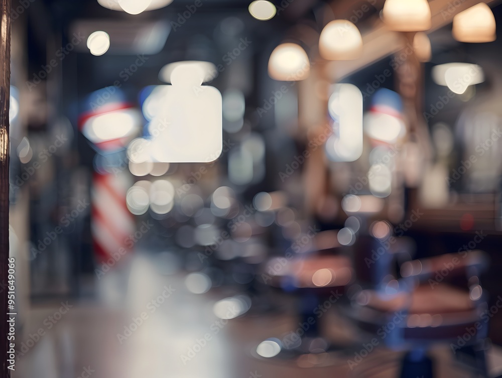 Fototapeta premium blurred barber shop background