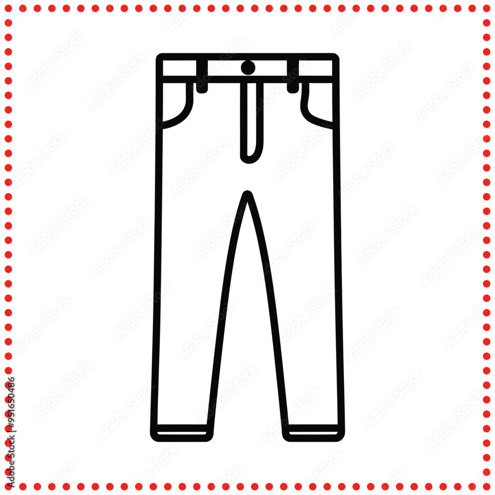 Stylish Trousers Outline Perfect for Illustrations Focused on Fashion and Casual Wear Stylish Trousers Outline Perfect for Illustrations Focused on Fashion and Casual Wear