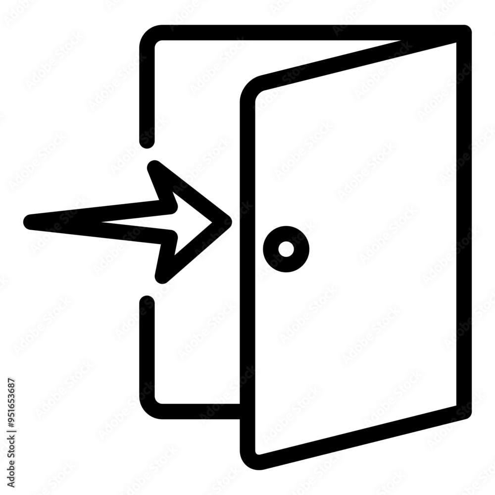 entry, login, entrance, door outline icon entry, login, entrance, door outline icon