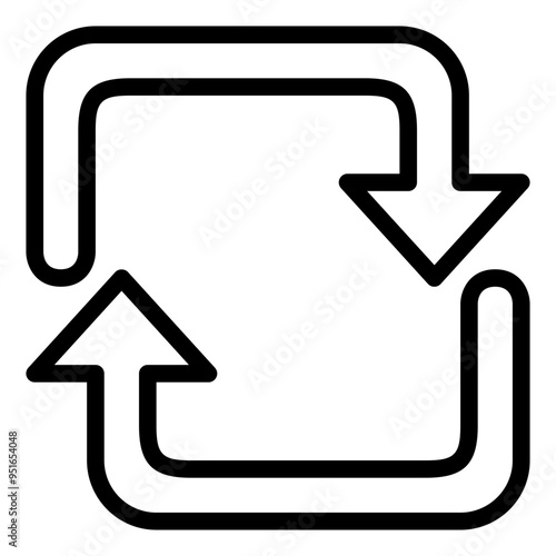 refresh, recycle, iterative, reload outline icon