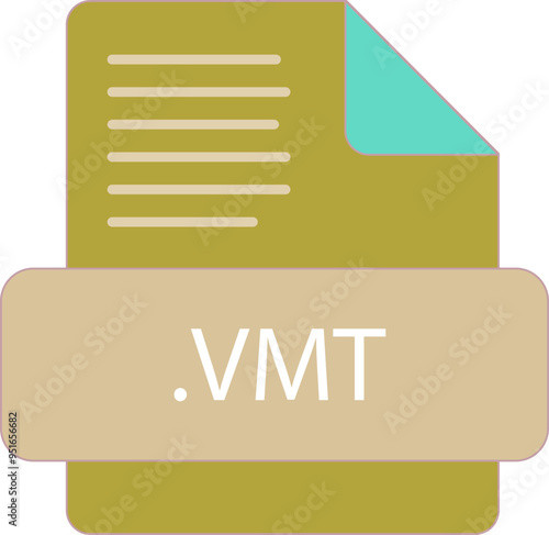 VMT File extention icon old minimal color fill photo