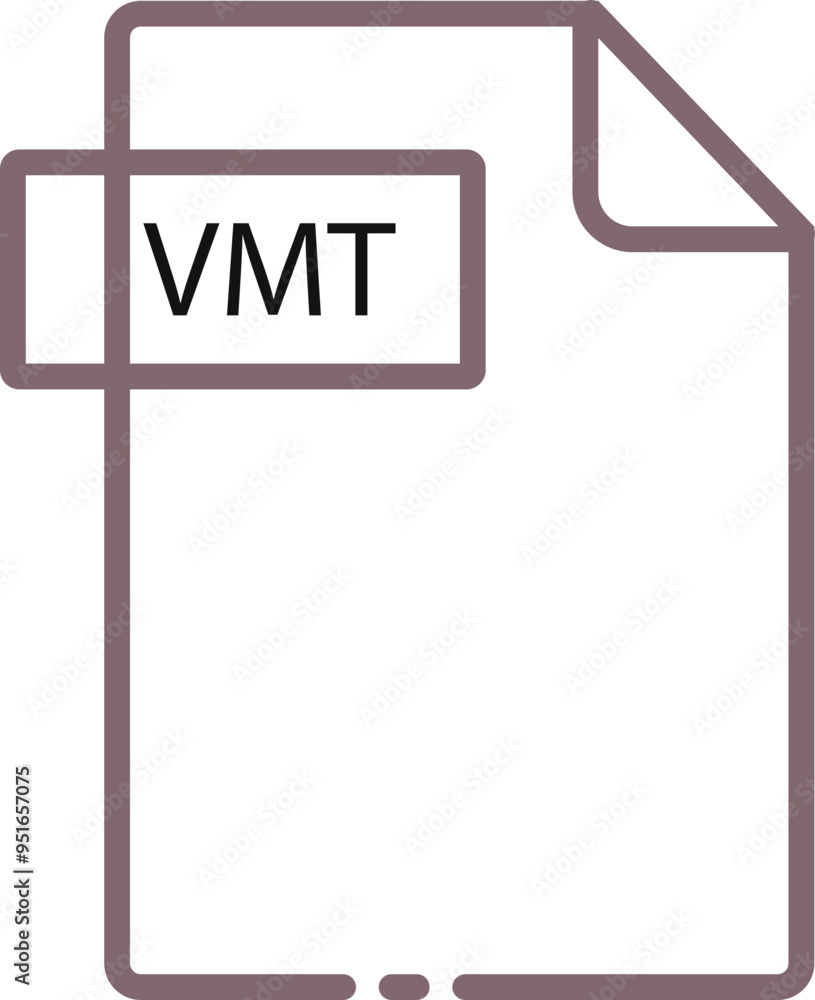 VMT File format minimal icon with black outline VMT File format minimal icon with black outline