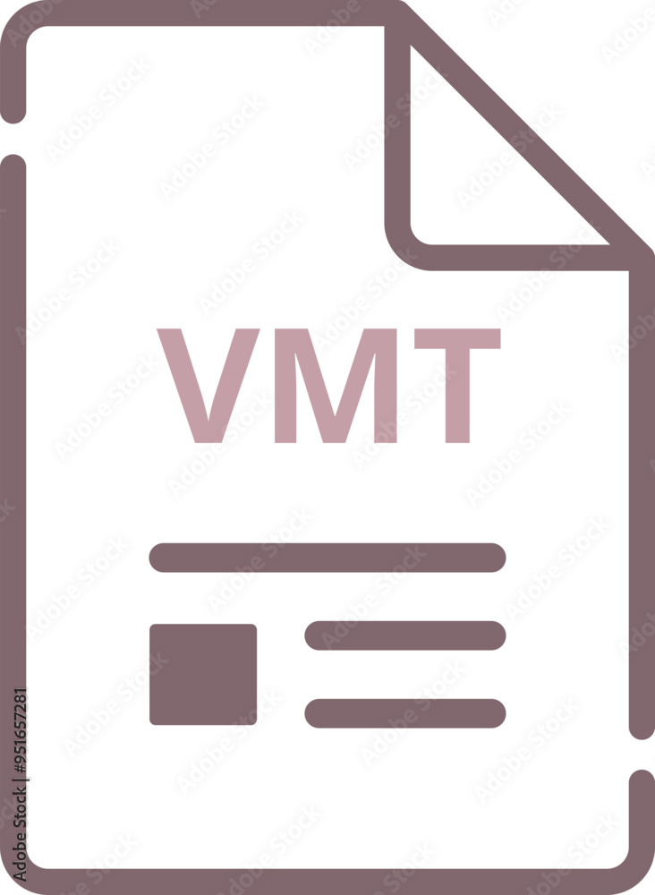 VMT File icon minimal outline with symbols VMT File icon minimal outline with symbols