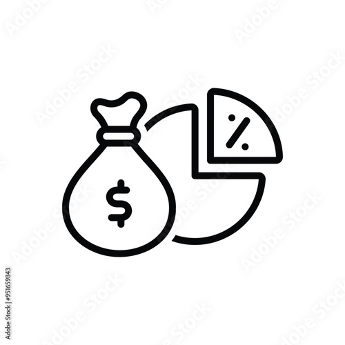 Black line icon for dividends