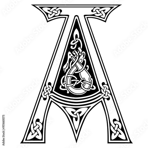 celtic design letter A
