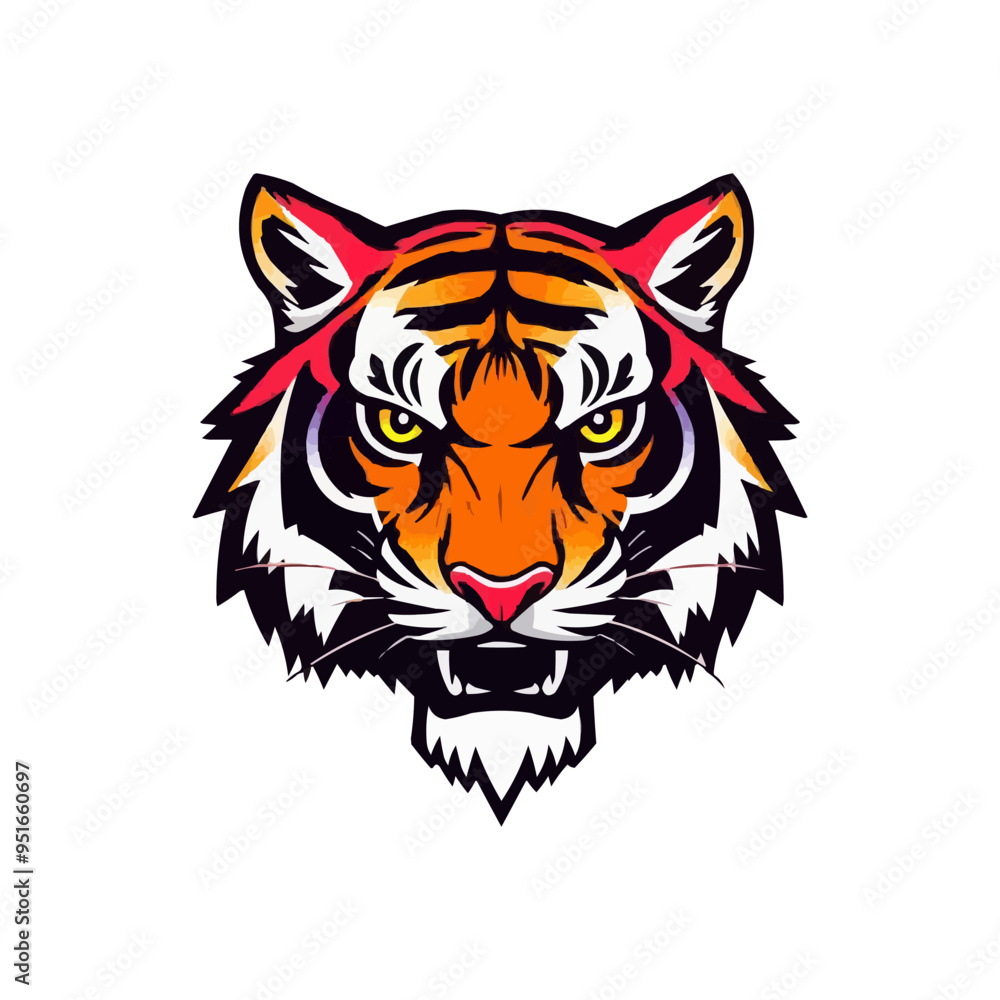 Fototapeta premium Esport vector logo tiger, tiger icon, tiger head, vector, sticker. Tigar head mascot logo design.