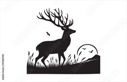 A vector of deer vector design on white background