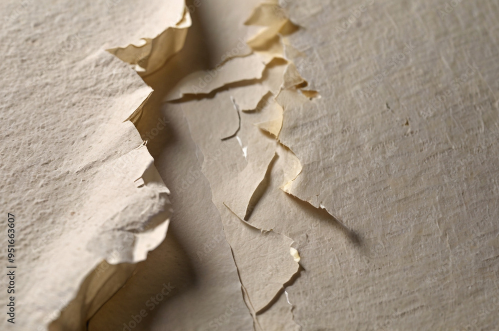 Torn Woven Linen Fabric with Light Shining Through - A Play of Texture and Illumination Torn Woven Linen Fabric with Light Shining Through - A Play of Texture and Illumination