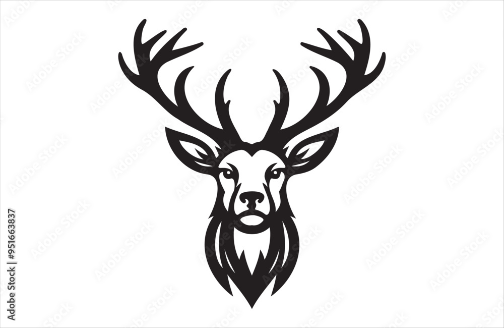 Fototapeta premium A vector of deer vector design on white background