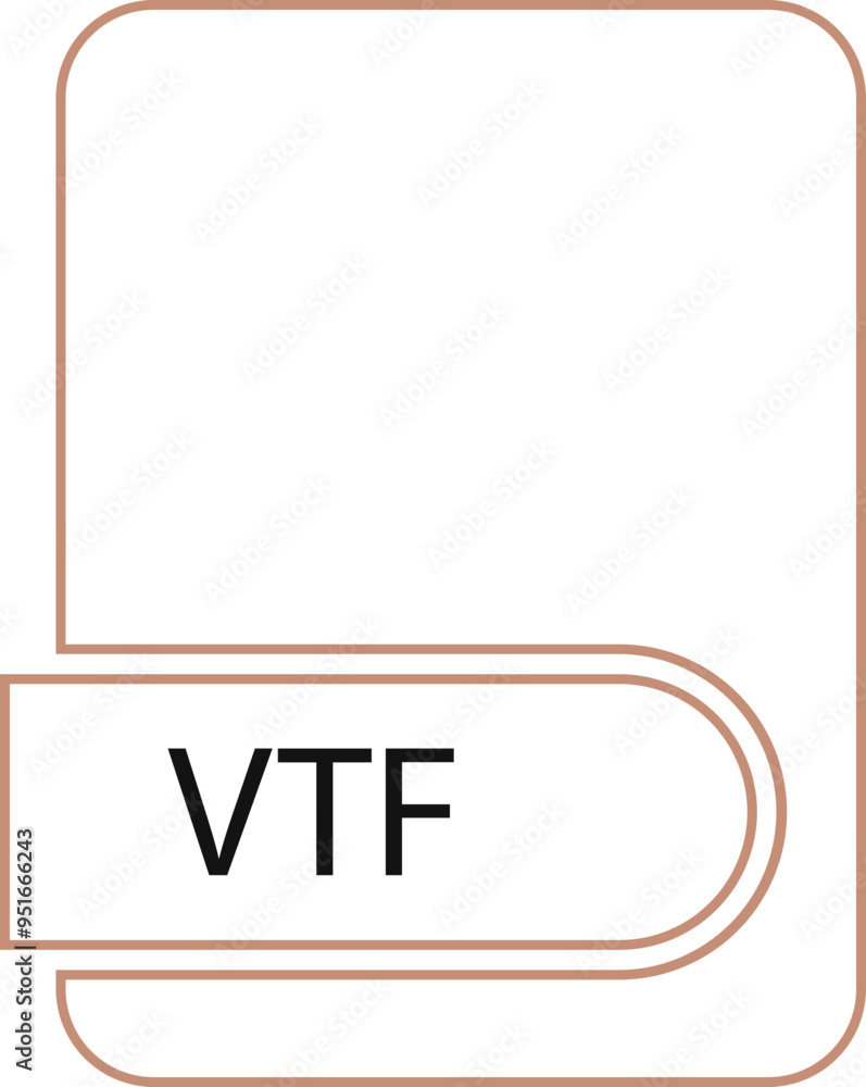 VTF File format icon black outline and light color VTF File format icon black outline and light color