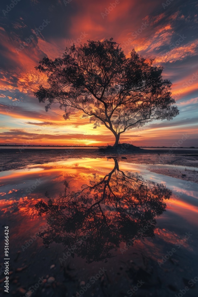 Fototapeta premium best concept photography ever, award winning sunset photography, nature is beautiful, cerial landscape 