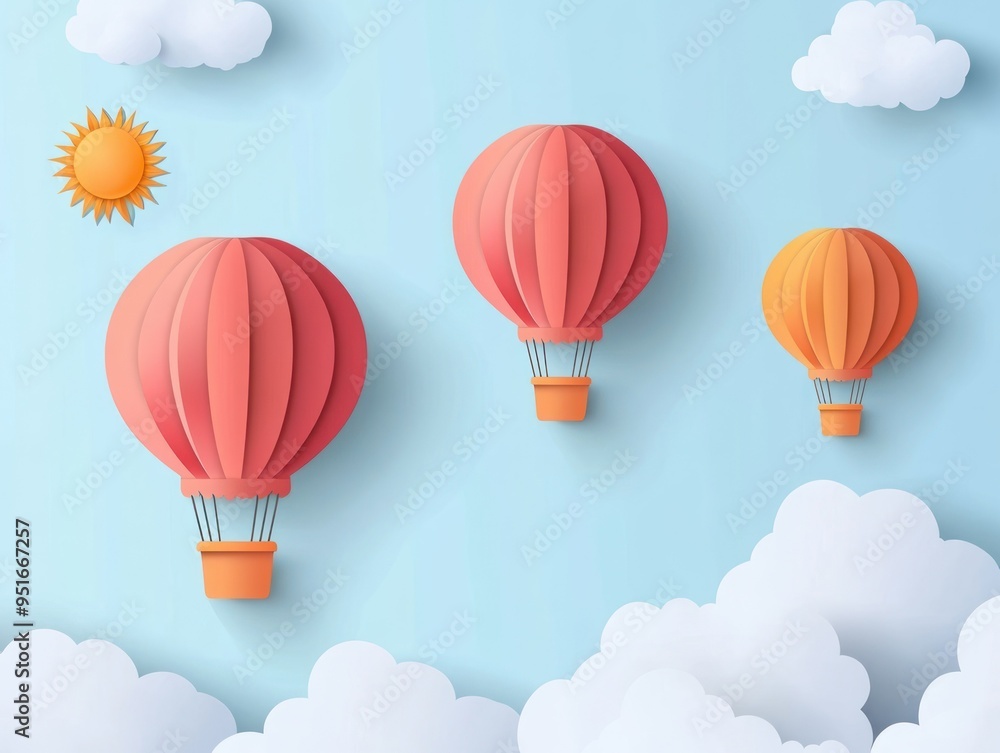 Paper Cutout Hot Air Balloons Paper Cutout Hot Air Balloons