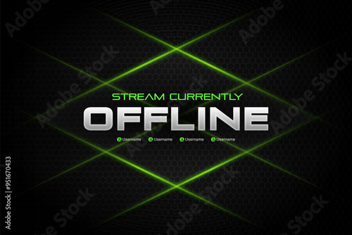 Stream Currently Offline, Modern Futuristic Design for Twitch or YouTube Banner