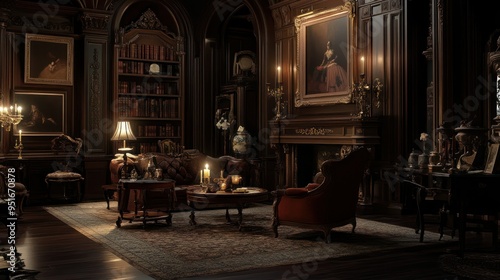 A Dark and Luxurious Library