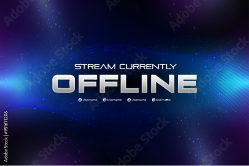Blue and purple futuristic offline stream banner