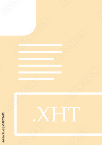 XHT File format icon fill insidse with symbol