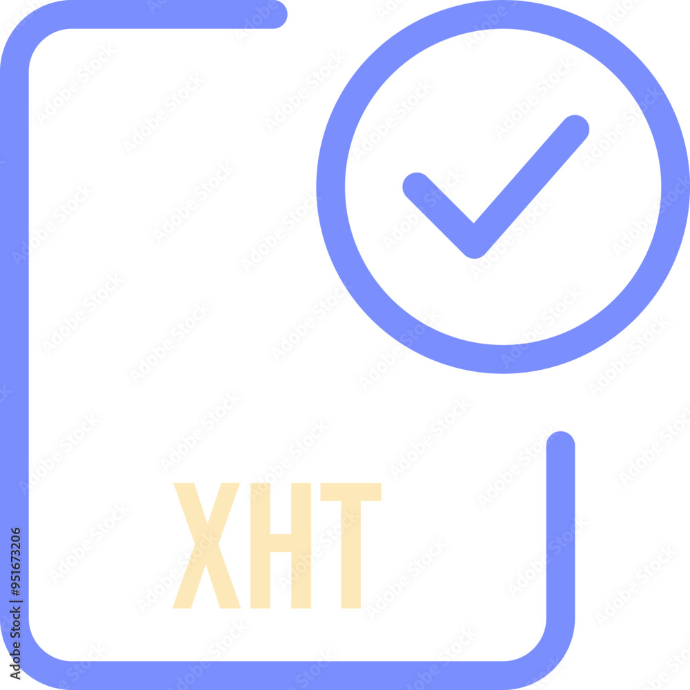 XHT File icon with checked mark XHT File icon with checked mark