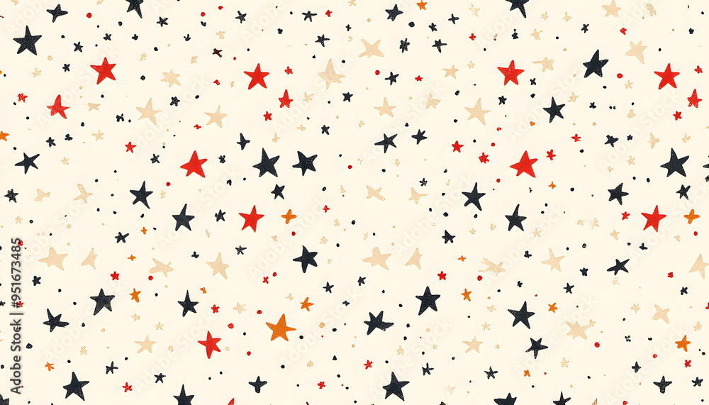 Fototapeta premium Repeating small icons, like stars, dots, or simple symbols, evenly spaced on a neutral background for a subtle pattern.