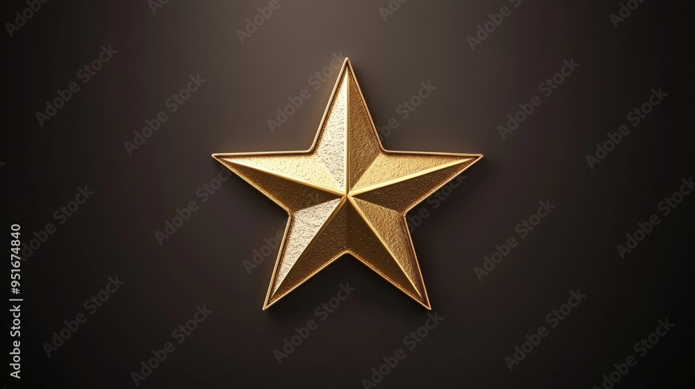 Fototapeta premium Golden star rating on a clean background with a sharp outline, creating an elegant and premium effect