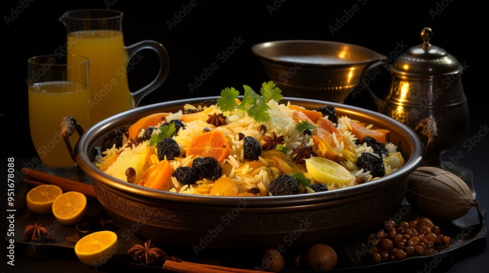 Gourmet chicken biryani with steamed basmati rice Gourmet chicken biryani with steamed basmati rice