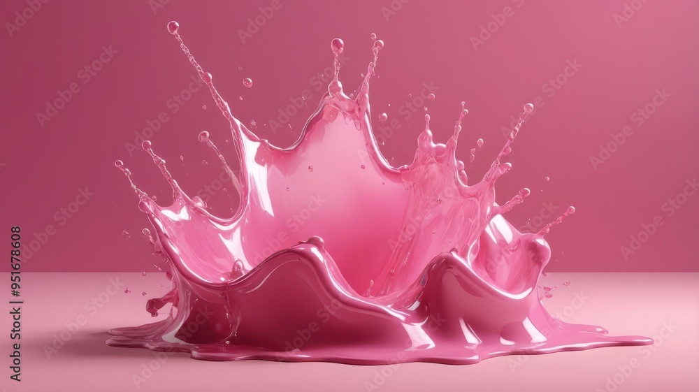 Pink background with pink liquid splash. Pink background with pink liquid splash.