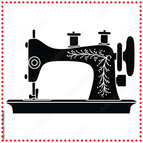 Intricate Sewing Machine Design  Great for Custom Tailoring, Sewing Classes, and Boutique Shops