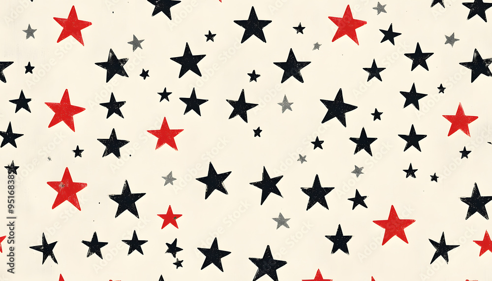 Fototapeta premium Repeating small icons, like stars, dots, or simple symbols, evenly spaced on a neutral background for a subtle pattern.