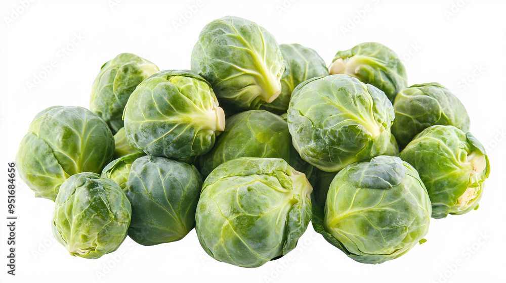 Fresh Organic Brussels Sprouts Isolated on White Background Fresh Organic Brussels Sprouts Isolated on White Background