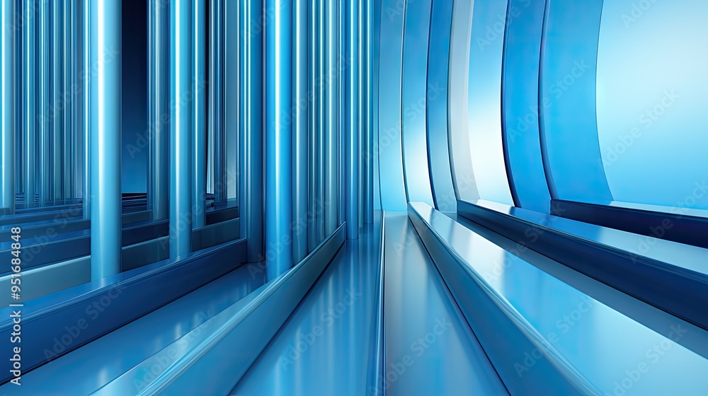 Obraz premium Blue abstract backdrop with vertical lines