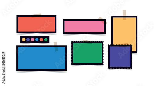 Vector photo collage template moodboard pictures grids vector illustration