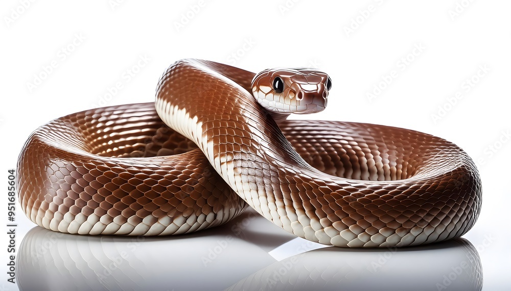 A Brown Snake on a white background A Brown Snake on a white background