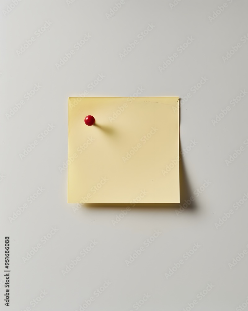 yellow sticky note with a red push pin on a wall background yellow sticky note with a red push pin on a wall background