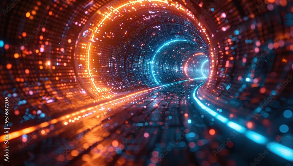 Futuristic Neon Tunnel: A Journey Into the Unknown Futuristic Neon Tunnel: A Journey Into the Unknown
