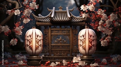 Wallpaper Mural Craft a tranquil composition showcasing a wooden door Torontodigital.ca