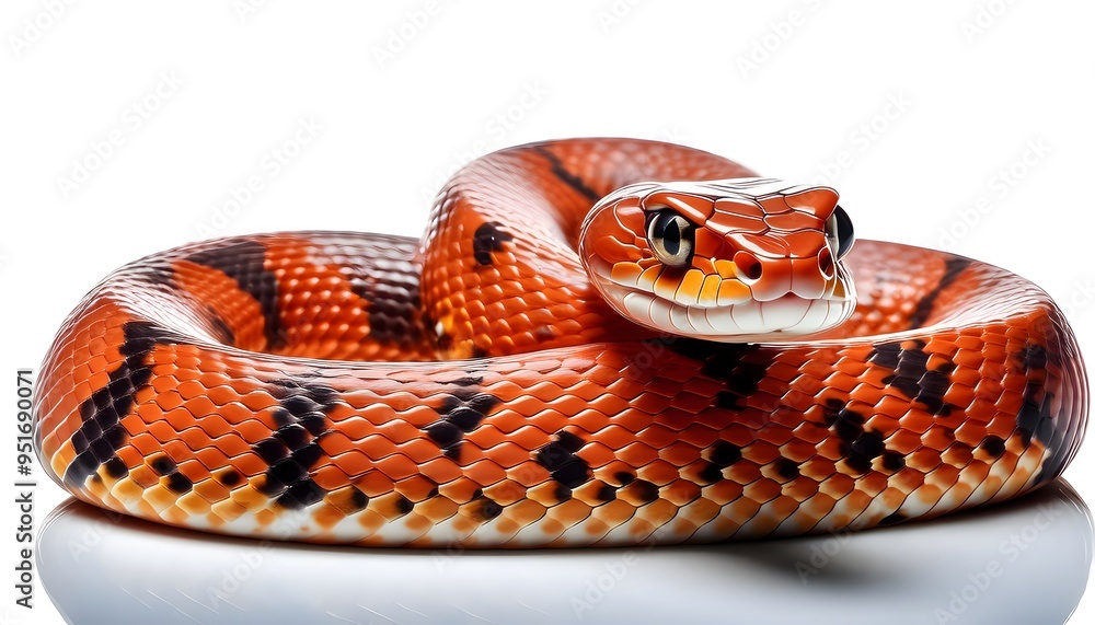 Obraz premium A Corn Snake on a white background.