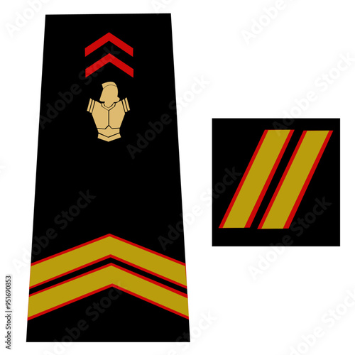 Galon de l'armée de terre française: Pompier de Paris. Sous-officier. Sergent de carrière