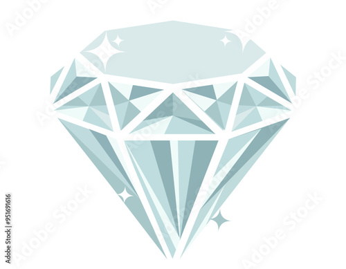 Realistic gem stone white diamond with shine and sparkle effect. shining dazzling diamond gemstone vector illustration