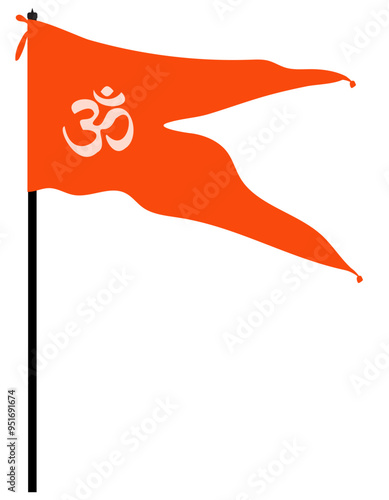 Temple Orange Flag. Hindu holy flag with orange color. Bhagwa flag vector illustration