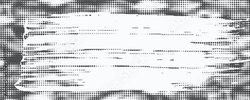 Grunge halftone gradient background. Faded grit noise texture. White and black sand wallpaper. Retro pixelated backdrop. Anime or manga style comic