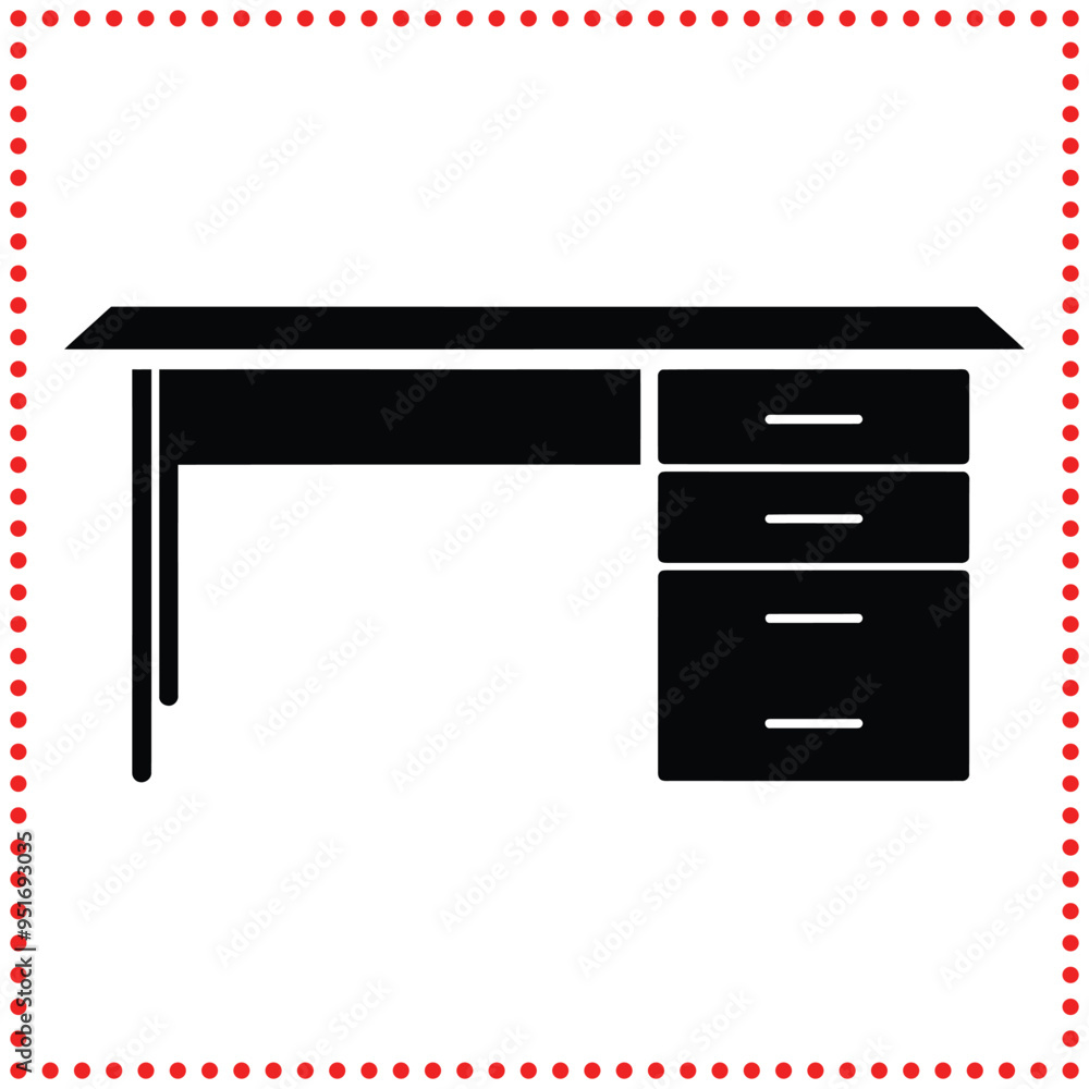 Modern Desk Icon Perfect for Office Furniture Branding, Workspace Layout, and Business Design Modern Desk Icon Perfect for Office Furniture Branding, Workspace Layout, and Business Design